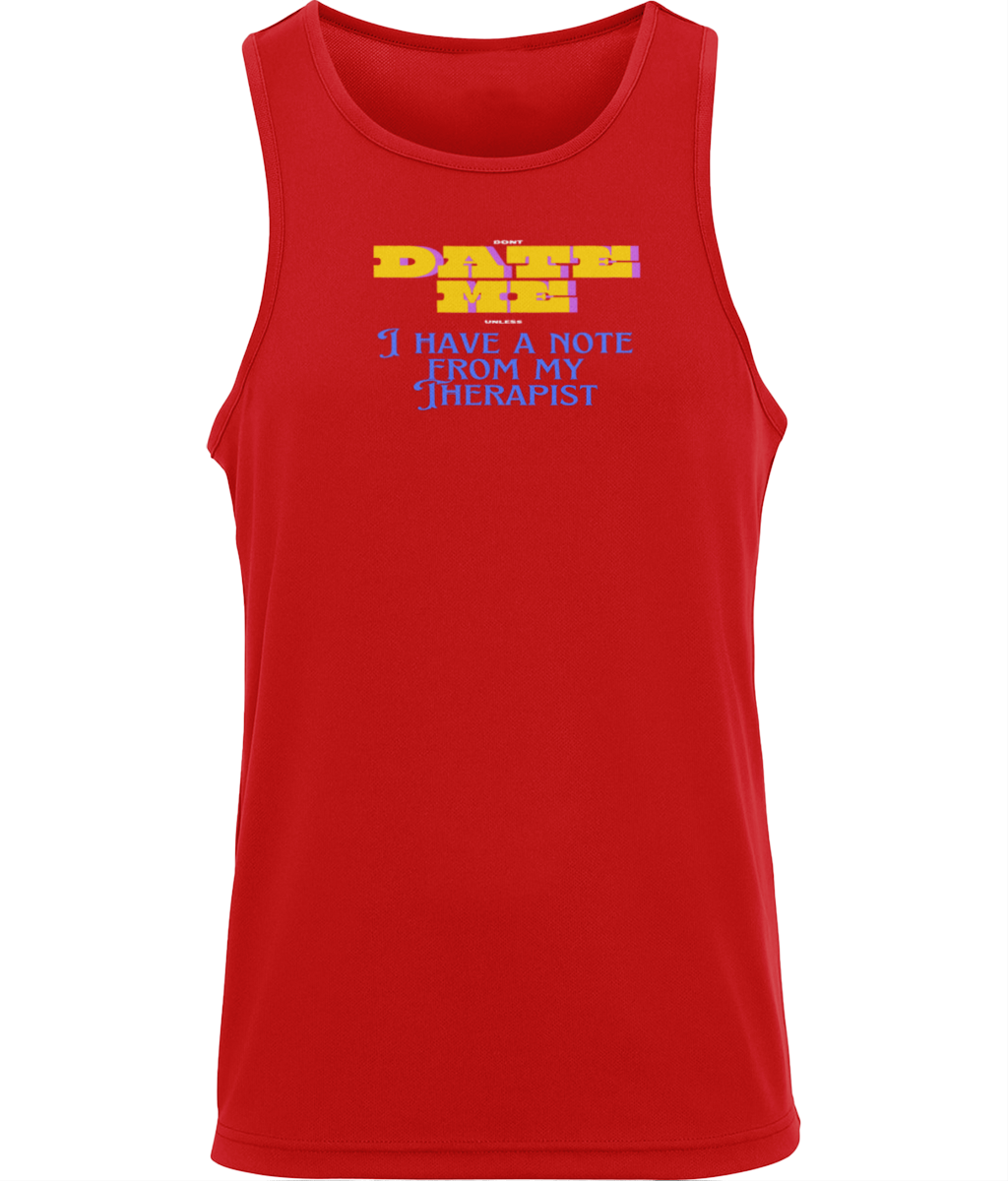 JC007 Mens Just Cool Sports Vest Date Me, I have a note