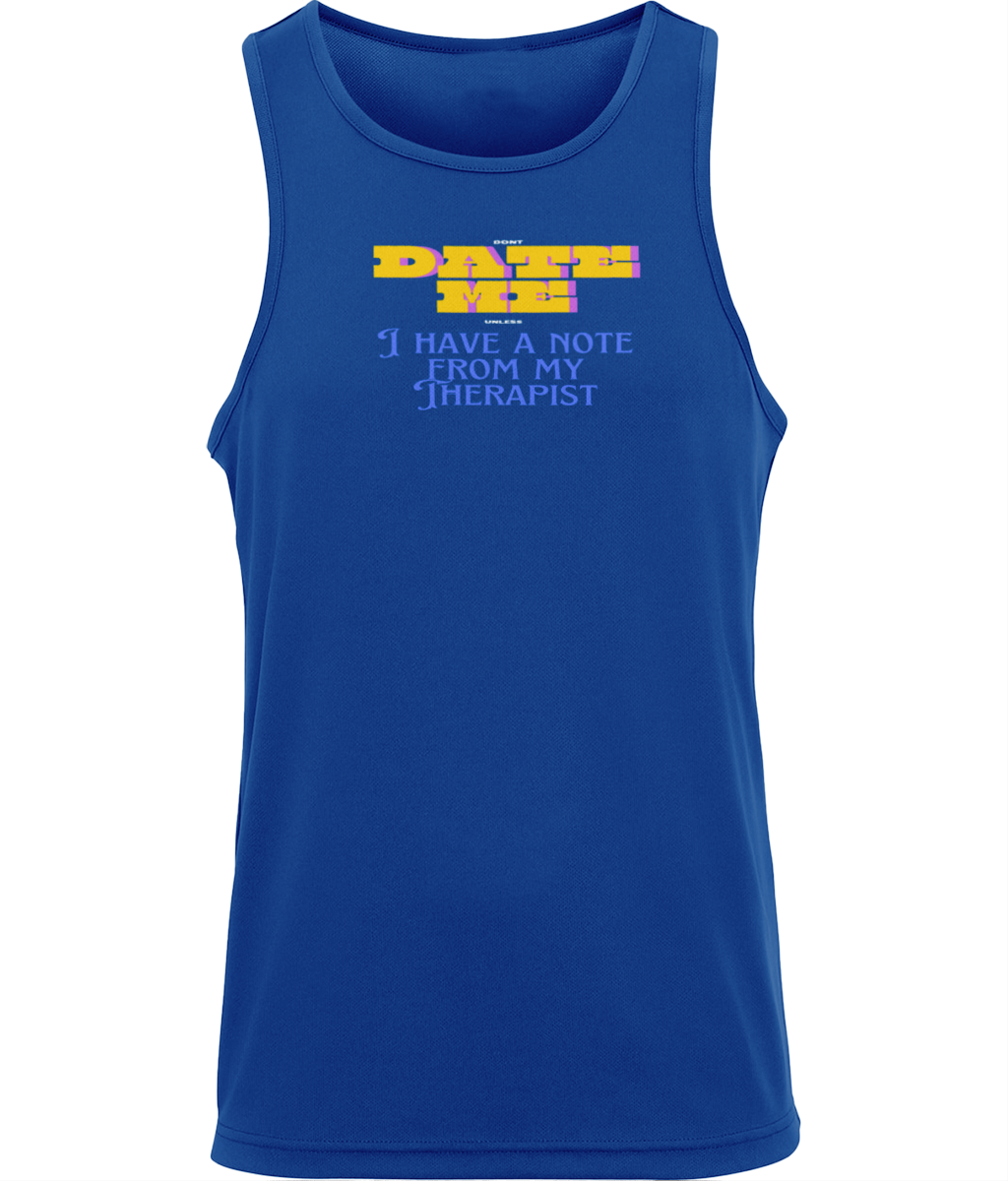JC007 Mens Just Cool Sports Vest Date Me, I have a note