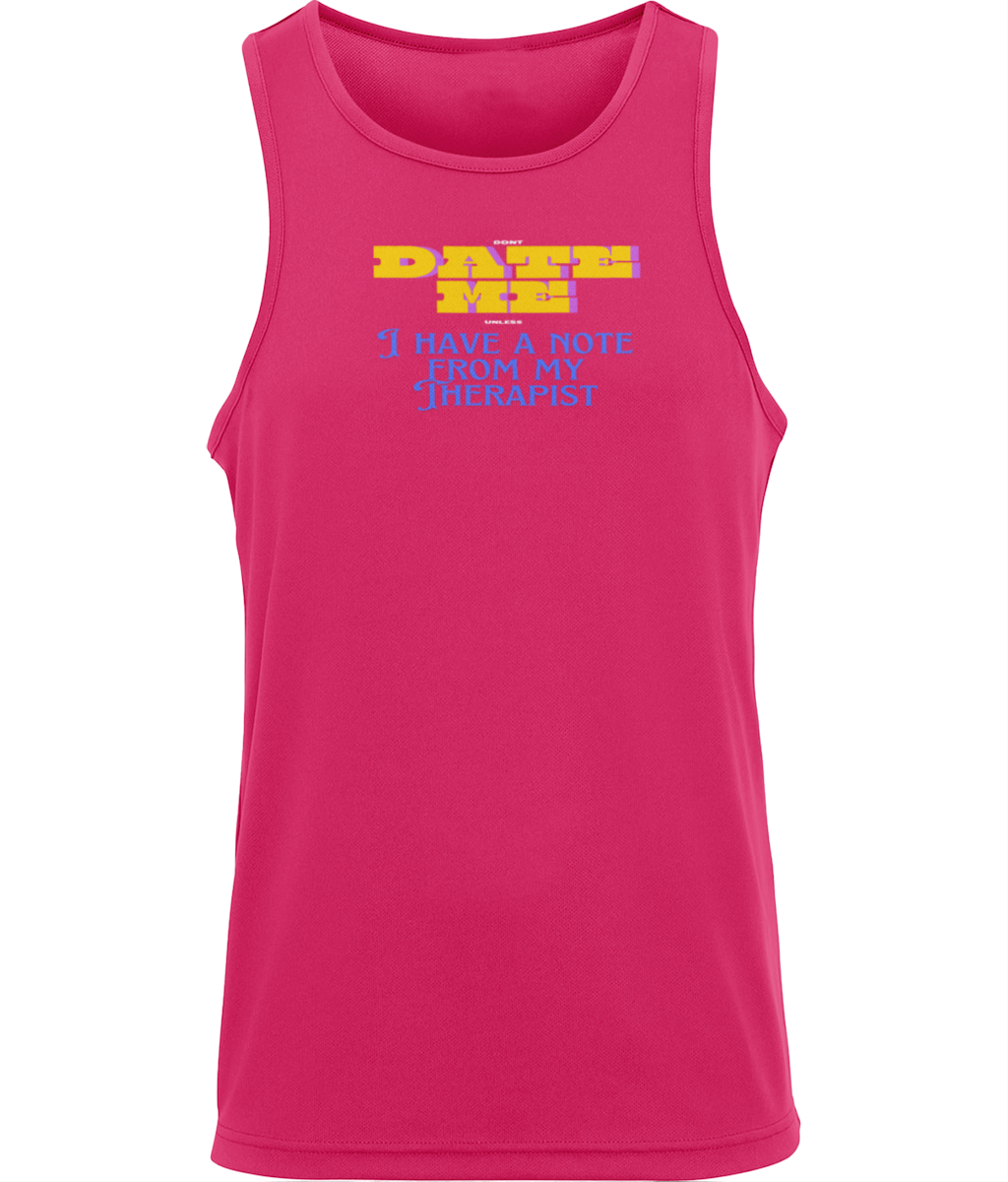 JC007 Mens Just Cool Sports Vest Date Me, I have a note