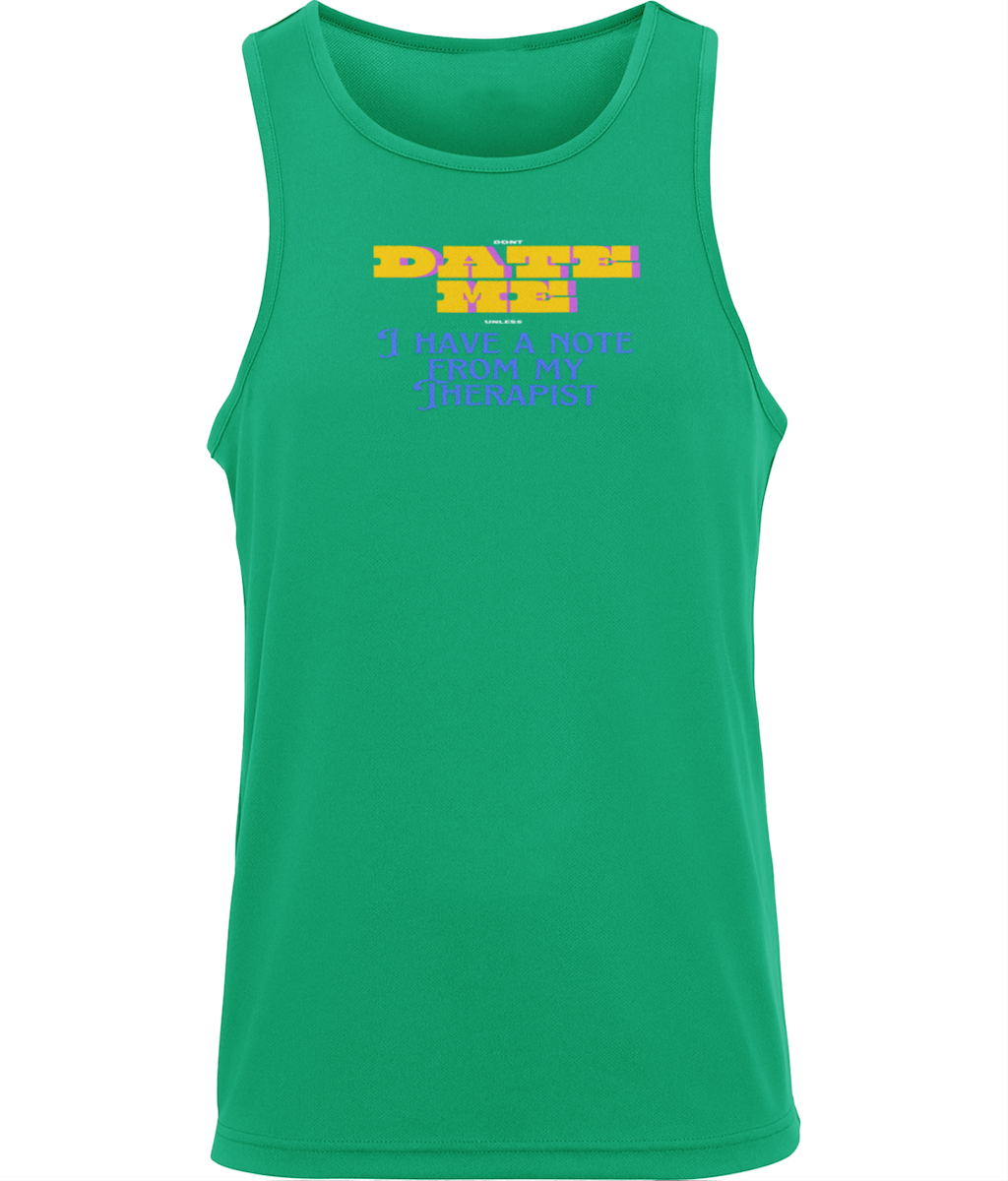 JC007 Mens Just Cool Sports Vest Date Me, I have a note