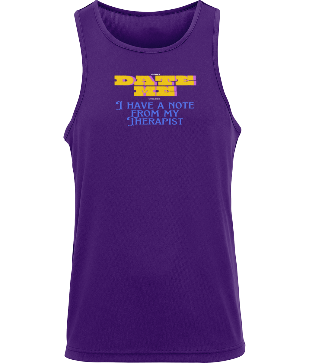 JC007 Mens Just Cool Sports Vest Date Me, I have a note