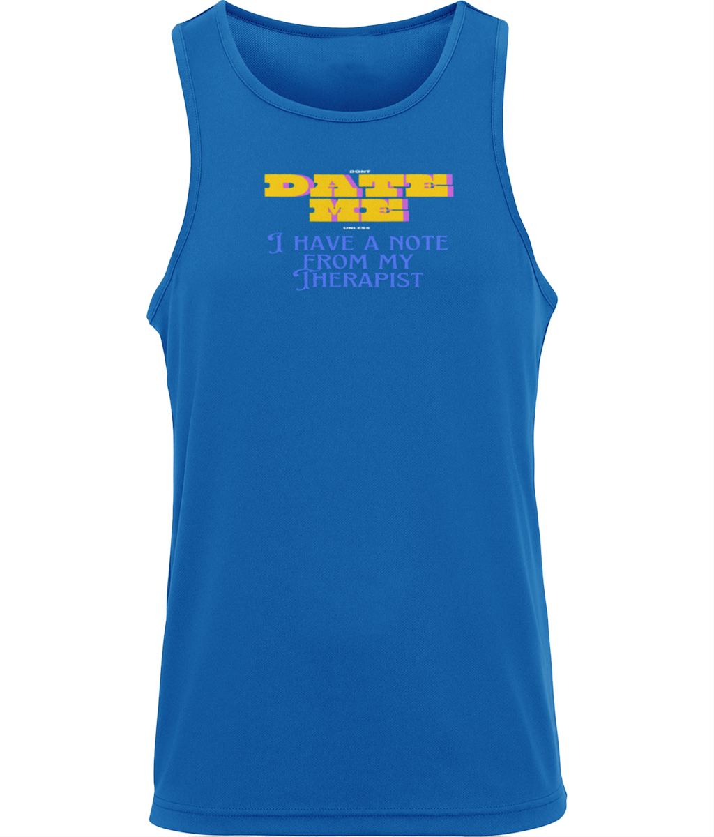JC007 Mens Just Cool Sports Vest Date Me, I have a note