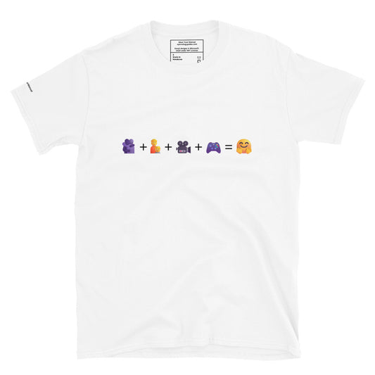 Hugs, Family, Film, Games = Happy Short-Sleeve Unisex T-Shirt